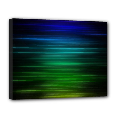 Blue And Green Lines Canvas 14  X 11  by BangZart