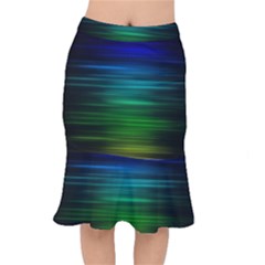 Blue And Green Lines Mermaid Skirt by BangZart