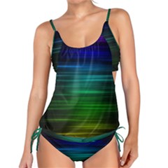 Blue And Green Lines Tankini by BangZart