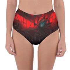 Spider Webs Reversible High-waist Bikini Bottoms