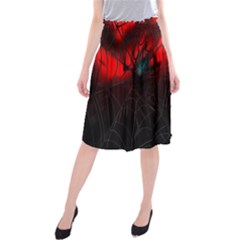 Spider Webs Midi Beach Skirt by BangZart