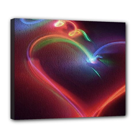 Neon Heart Deluxe Canvas 24  X 20   by BangZart