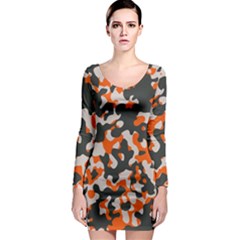 Camouflage Texture Patterns Long Sleeve Bodycon Dress by BangZart