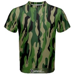 Green Military Vector Pattern Texture Men s Cotton Tee by BangZart