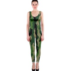 Green Military Vector Pattern Texture Onepiece Catsuit by BangZart