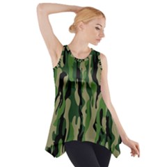 Green Military Vector Pattern Texture Side Drop Tank Tunic by BangZart