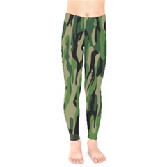 Green Military Vector Pattern Texture Kids  Legging