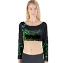 Abstract Colorful Plants Long Sleeve Crop Top View1