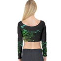 Abstract Colorful Plants Long Sleeve Crop Top View2