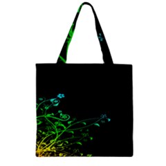 Abstract Colorful Plants Zipper Grocery Tote Bag by BangZart