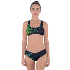 Abstract Colorful Plants Criss Cross Bikini Set by BangZart