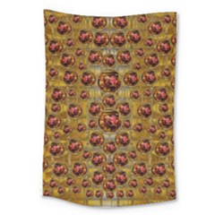 Angels In Gold And Flowers Of Paradise Rocks Large Tapestry by pepitasart