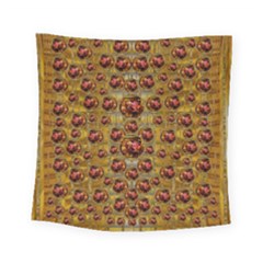 Angels In Gold And Flowers Of Paradise Rocks Square Tapestry (small) by pepitasart