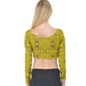 Stars And Flowers In The Forest Of Paradise Love Popart Long Sleeve Crop Top View2