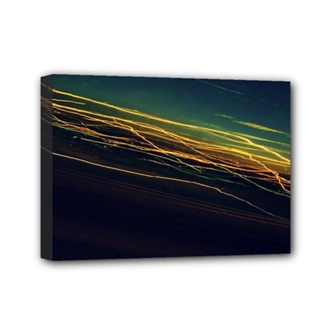 Night Lights Mini Canvas 7  X 5  by BangZart