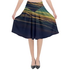 Night Lights Flared Midi Skirt