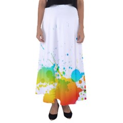 Colorful Abstract Flared Maxi Skirt