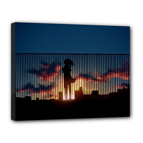 Art Sunset Anime Afternoon Canvas 14  X 11  by BangZart