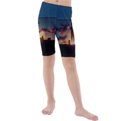 Art Sunset Anime Afternoon Kids  Mid Length Swim Shorts by BangZart