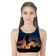 Art Sunset Anime Afternoon Tank Bikini Top by BangZart