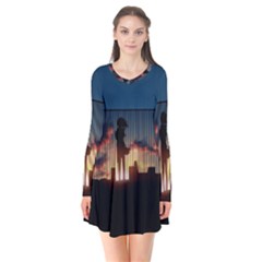 Art Sunset Anime Afternoon Flare Dress by BangZart