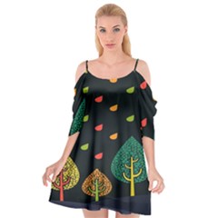 Vector Color Tree Cutout Spaghetti Strap Chiffon Dress