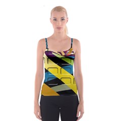 Colorful Docking Frame Spaghetti Strap Top by BangZart