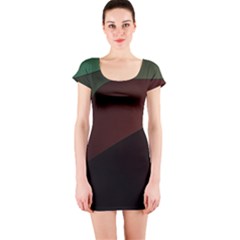 Color Vague Abstraction Short Sleeve Bodycon Dress