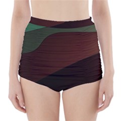 Color Vague Abstraction High-waisted Bikini Bottoms by BangZart