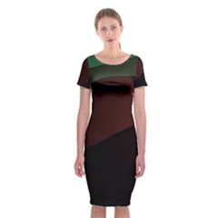 Color Vague Abstraction Classic Short Sleeve Midi Dress by BangZart