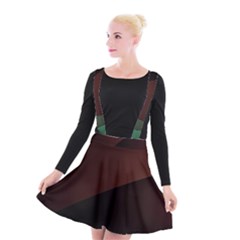 Color Vague Abstraction Suspender Skater Skirt by BangZart