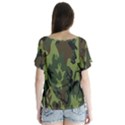 Military Camouflage Pattern Flutter Sleeve Top View2