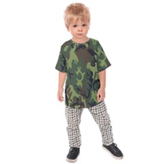 Military Camouflage Pattern Kids Raglan Tee