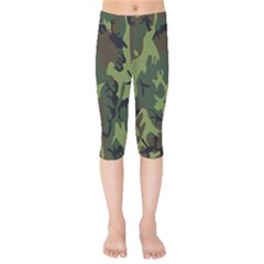 Military Camouflage Pattern Kids  Capri Leggings 