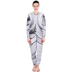 Enso, A Perfect Black And White Zen Fractal Circle Onepiece Jumpsuit (ladies)  by jayaprime