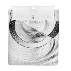 Enso, A Perfect Black And White Zen Fractal Circle Duvet Cover Double Side (full/ Double Size) by jayaprime