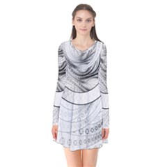 Enso, A Perfect Black And White Zen Fractal Circle Flare Dress by jayaprime