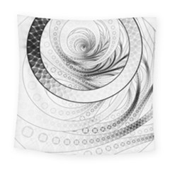 Enso, A Perfect Black And White Zen Fractal Circle Square Tapestry (large)