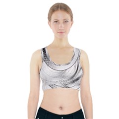 Enso, A Perfect Black And White Zen Fractal Circle Sports Bra With Pocket