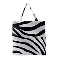 White Tiger Skin Grocery Tote Bag by BangZart