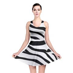 White Tiger Skin Reversible Skater Dress by BangZart