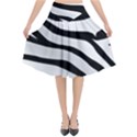 White Tiger Skin Flared Midi Skirt View1