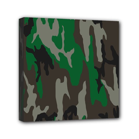 Army Green Camouflage Mini Canvas 6  X 6  by BangZart