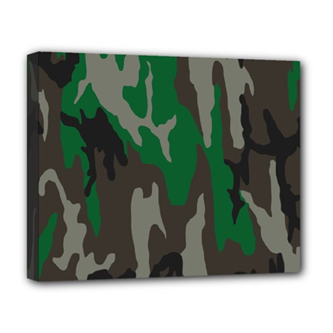 Army Green Camouflage Deluxe Canvas 20  X 16   by BangZart