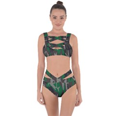 Army Green Camouflage Bandaged Up Bikini Set 