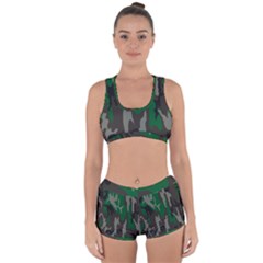 Army Green Camouflage Racerback Boyleg Bikini Set