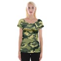 Camouflage Camo Pattern Cap Sleeve Tops View1