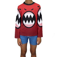 Funny Angry Kids  Long Sleeve Swimwear by BangZart