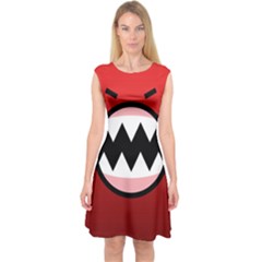 Funny Angry Capsleeve Midi Dress by BangZart