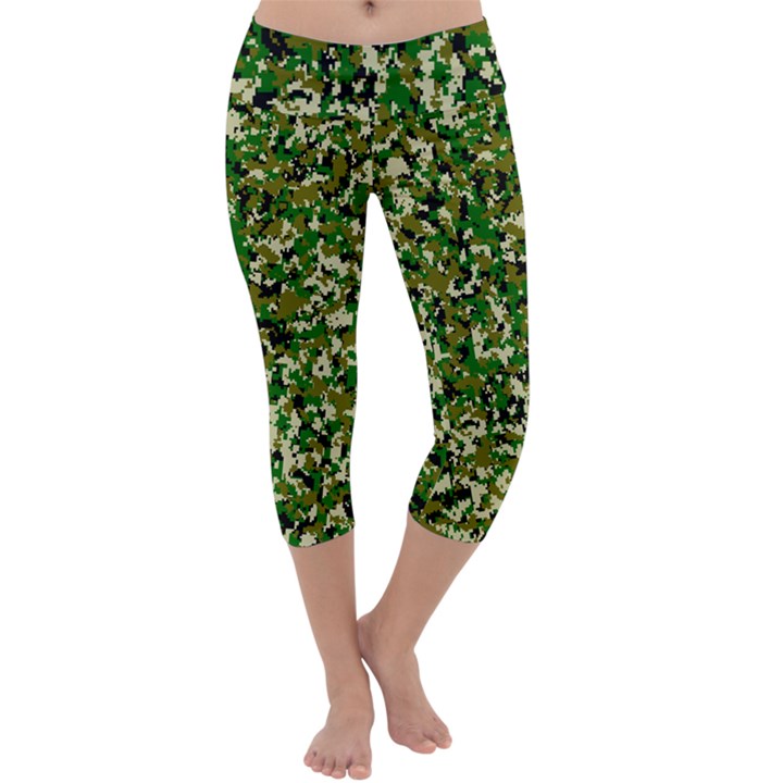 Camo Pattern Capri Yoga Leggings